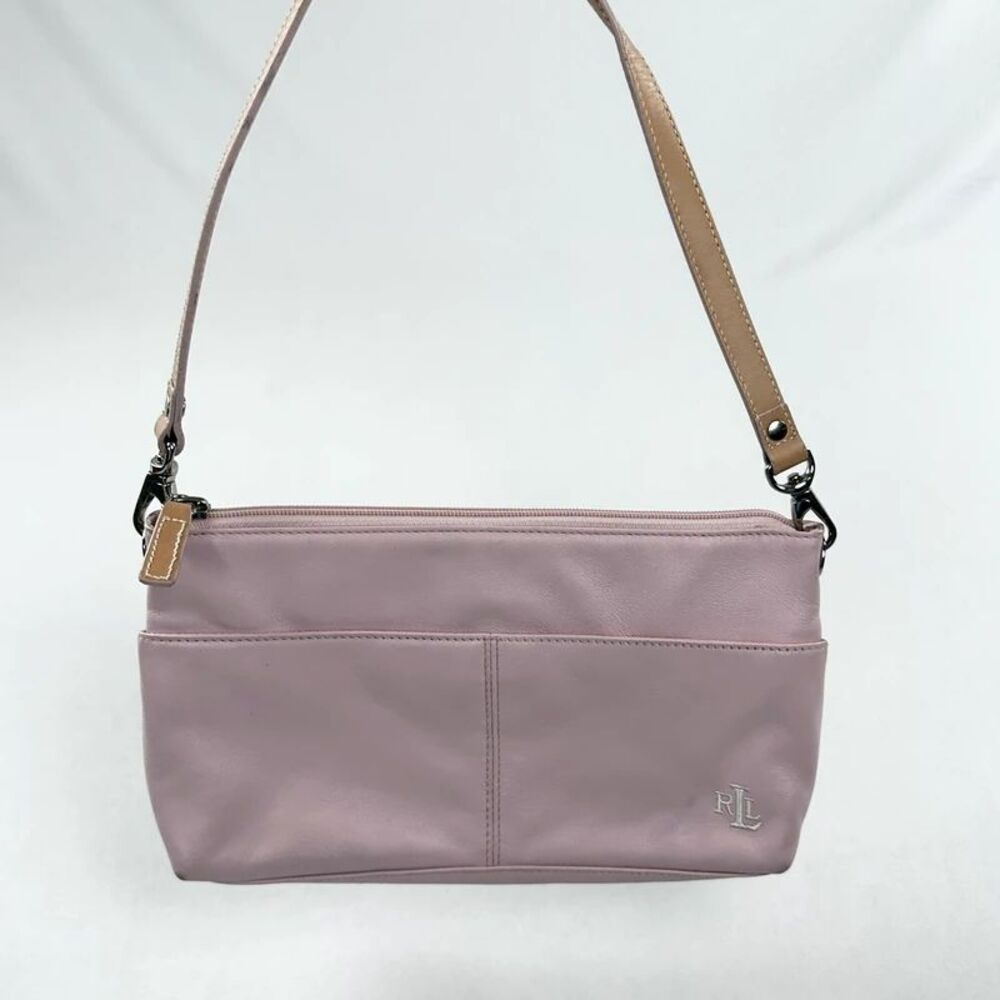 Lauren Ralph Lauren Pink Faux Leather Wristlet Purse Clutch